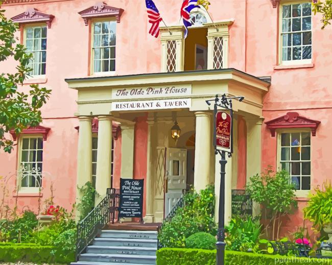 The Old Pink House Savannah GA Painting By Numbers Kits