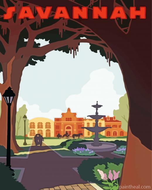 Savannah Ga Poster Painting By Numbers Kits