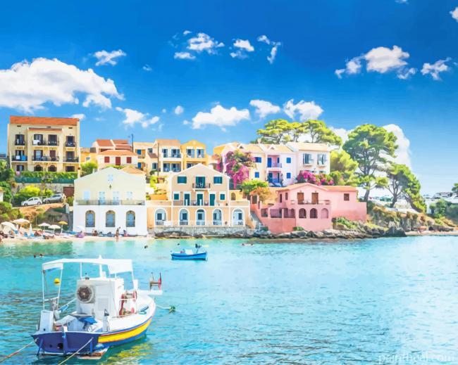 Assos Kefalonia Greece Painting By Numbers Kits