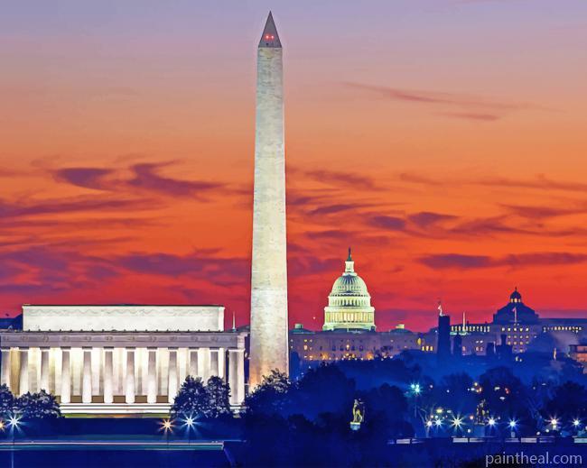 Lincoln Memorial Washington Painting By Numbers Kits