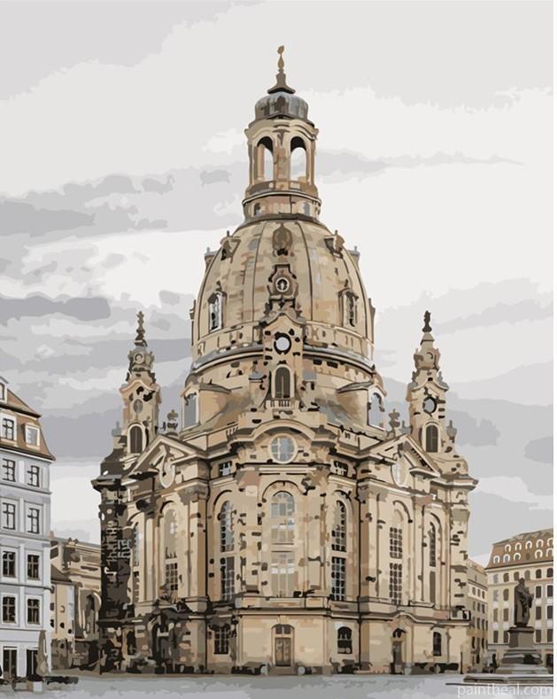 Frauenkirche Dresden Church Painting By Numbers Kits