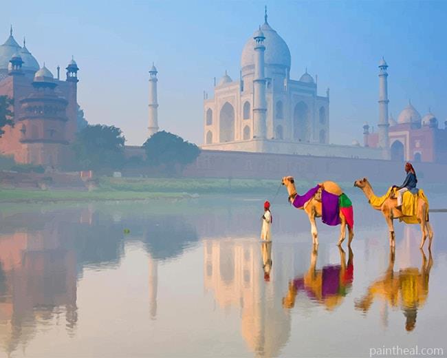 Taj Mahal India Painting By Numbers Kits