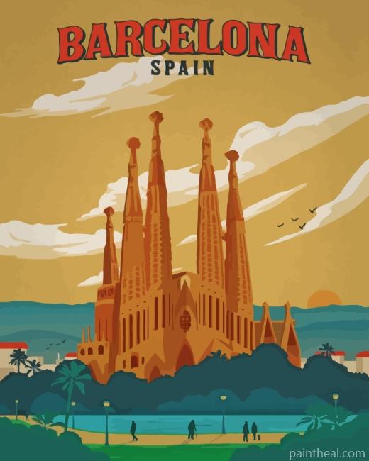 Barcelona Spain Painting By Numbers Kits
