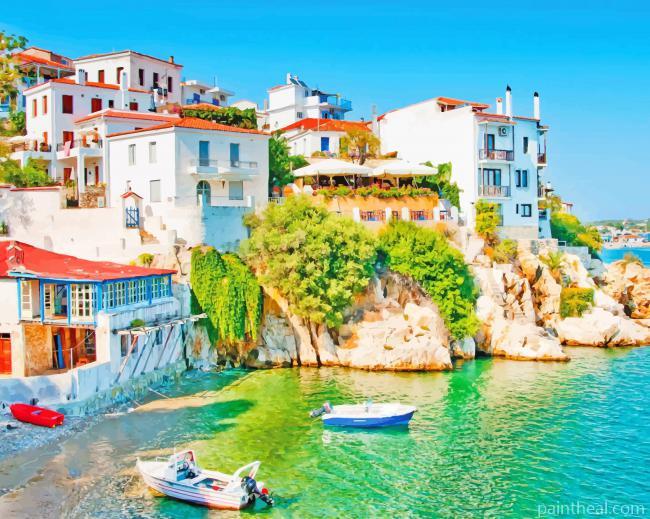 Skiathos Greece Painting By Numbers Kits