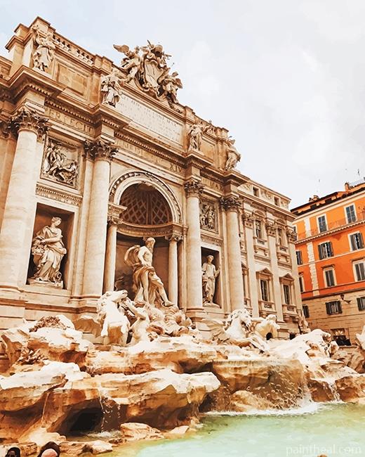 Trevi Fountain Rome Painting By Numbers Kits