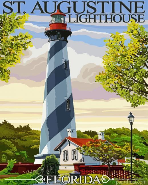 St Augustine Lighthouse Florida Poster Painting By Numbers Kits