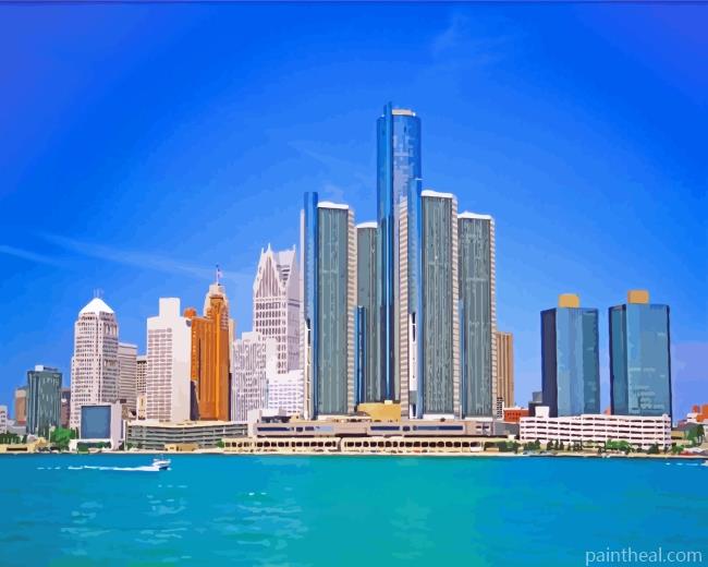 Detroit Michigan Painting By Numbers Kits