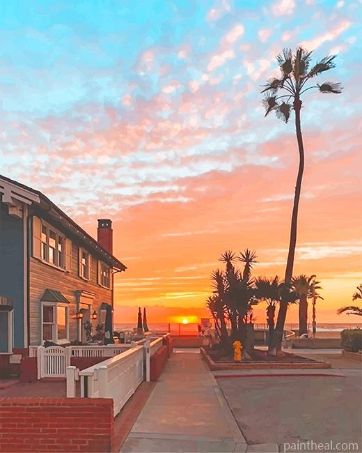 Sunset View Los Angeles Painting By Numbers Kits
