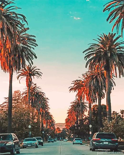 Los Angeles Sunset View Painting By Numbers Kits