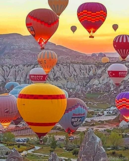 Hot Air Balloon Turkey Painting By Numbers Kits