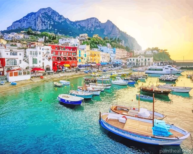 Italy Capri Island Painting By Numbers Kits