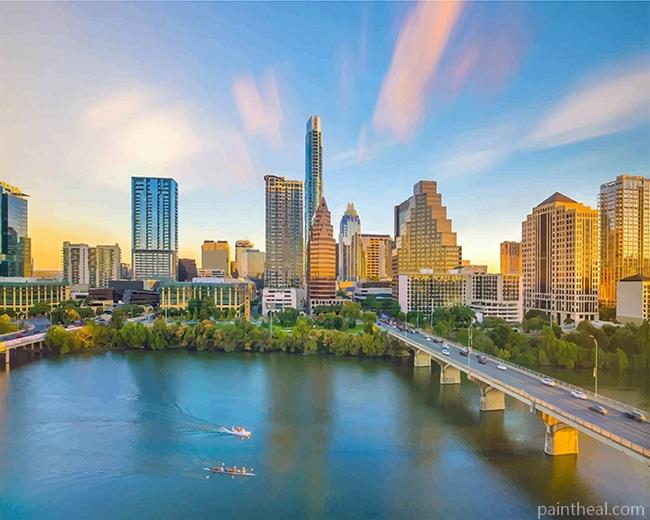 Downtown Austin Texas Painting By Numbers Kits