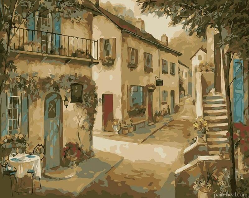 Old City Street Painting By Numbers Kits