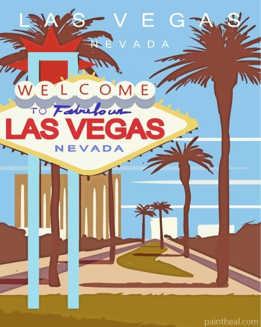 Las Vegas Nevada Poster Painting By Numbers Kits