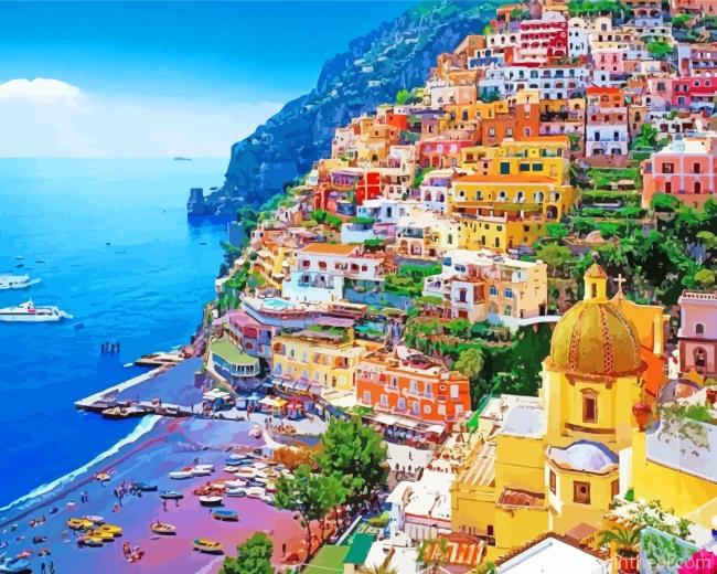 Italy Naples Colorful Buildings Painting By Numbers Kits