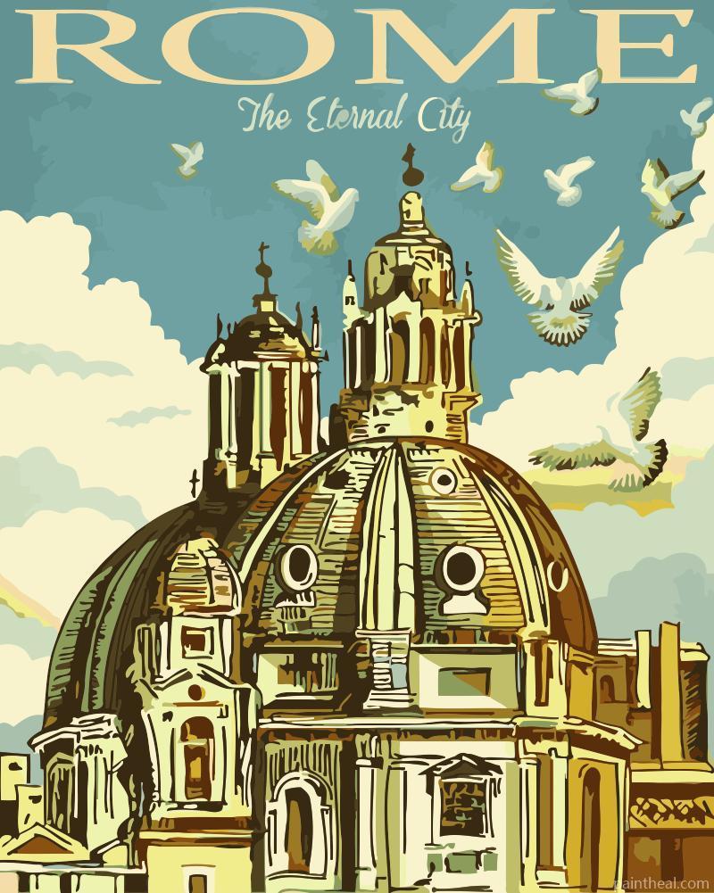 Rome The Eternal City Poster Painting By Numbers Kits