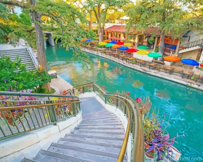 Texas San Antonio River Painting By Numbers Kits