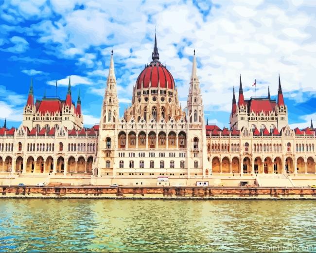 Budapest Hungarian Parliament Building Painting By Numbers Kits