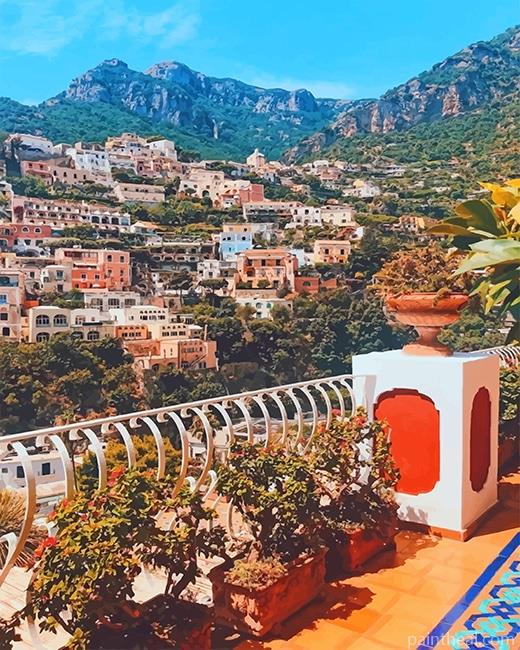 Positano Italy Buildings Painting By Numbers Kits