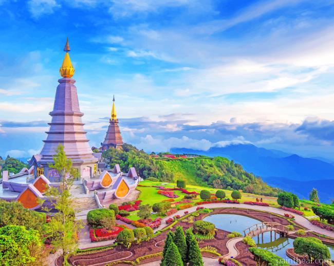 The Great Holy Relics Pagoda Painting By Numbers Kits