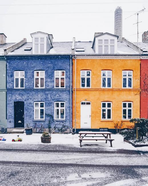 Copenhagen In Snow Painting By Numbers Kits