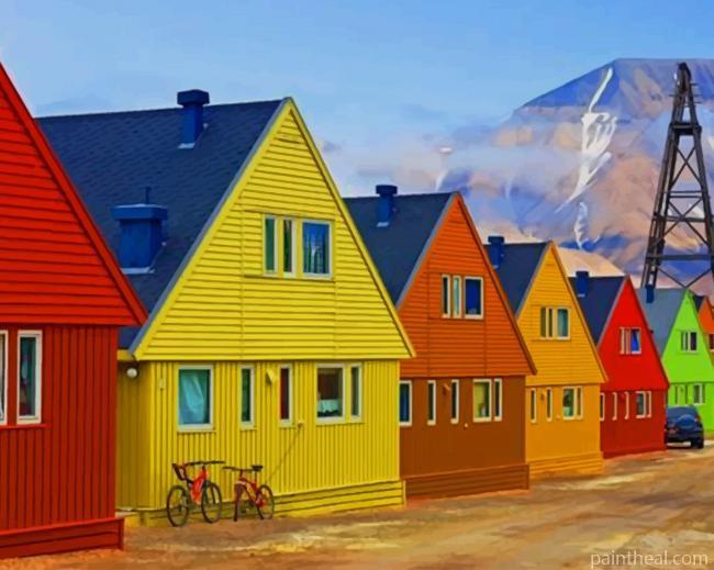 Bryggen Bergen Houses Painting By Numbers Kits