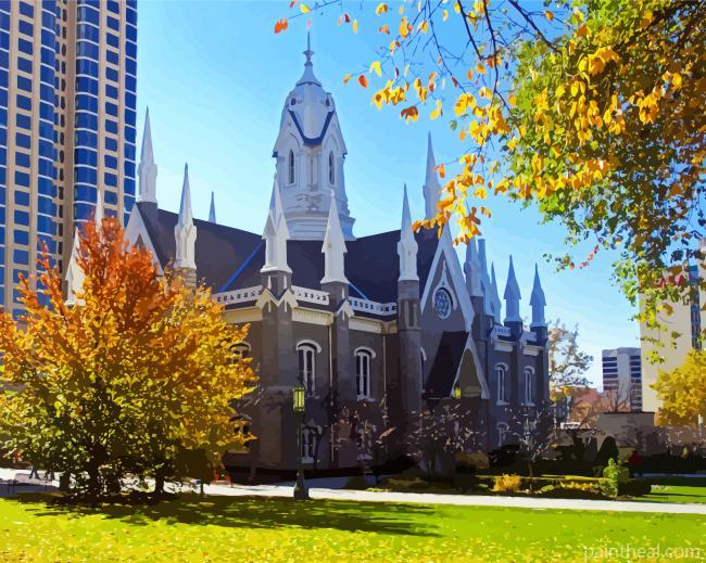 Temple Square Salt Lake City Utah USA Painting By Numbers Kits
