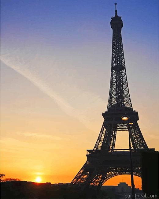 Paris Eiffel Tower At Sunset Painting By Numbers Kits