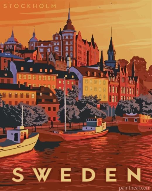 Sweden Poster Painting By Numbers Kits