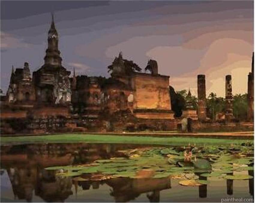 Temple In Bangkok Painting By Numbers Kits