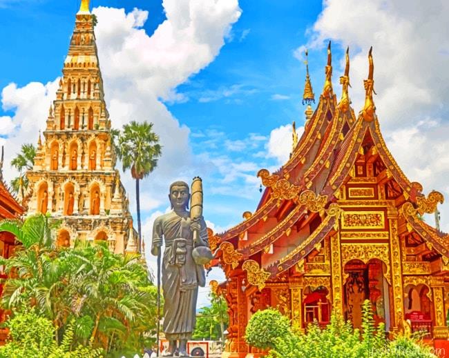 Wat Chedi Liam Painting By Numbers Kits