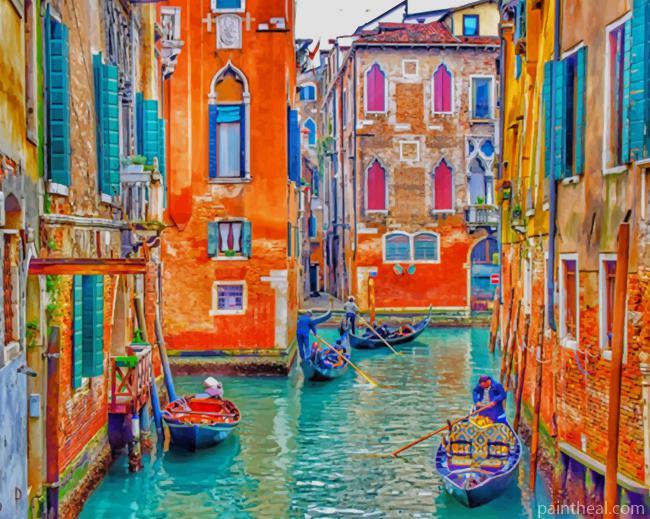 Italy Venice Buildings On Water Painting By Numbers Kits