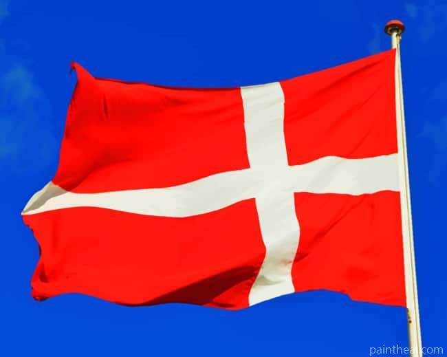 Denmark Flag Painting By Numbers Kits