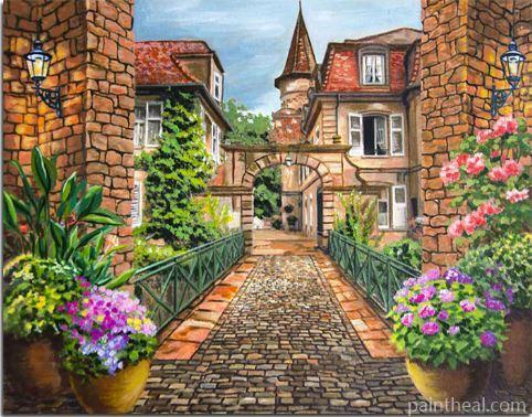 City Street Flowers Pots Painting By Numbers Kits