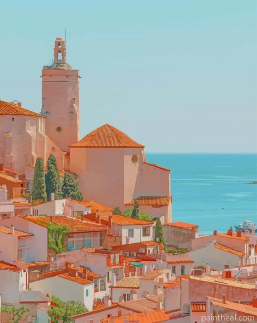 Cadaques Town In Spain Painting By Numbers Kits