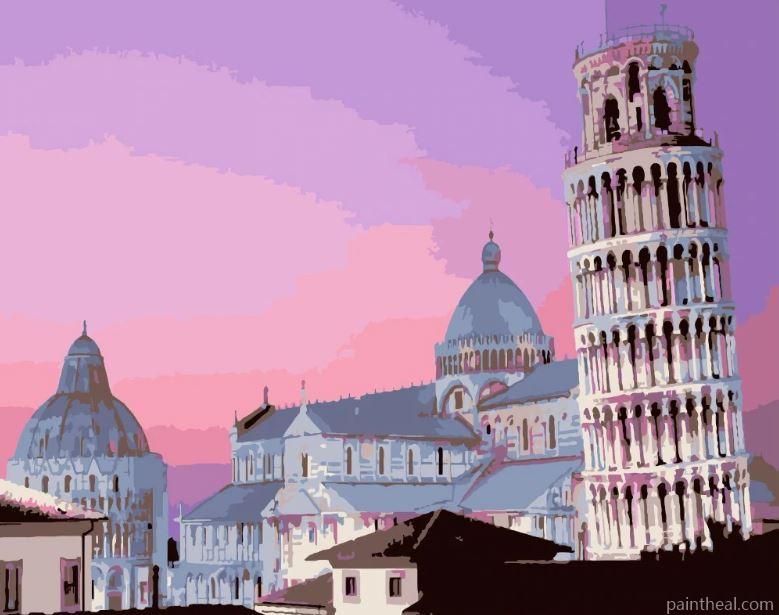 Leaning Tower of Pisa Painting By Numbers Kits