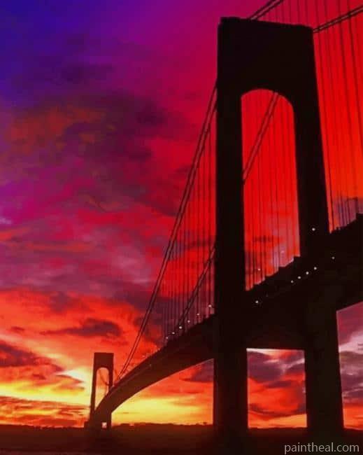 Golden Gate Bridge Silhouette Painting By Numbers Kits
