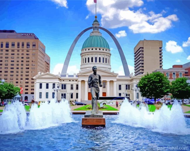 St Louis Kiener Plaza Park Painting By Numbers Kits