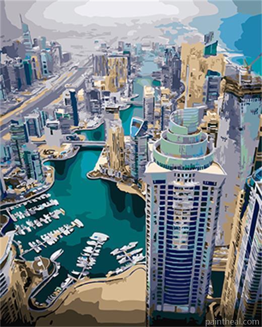 Dubai City Marina Painting By Numbers Kits
