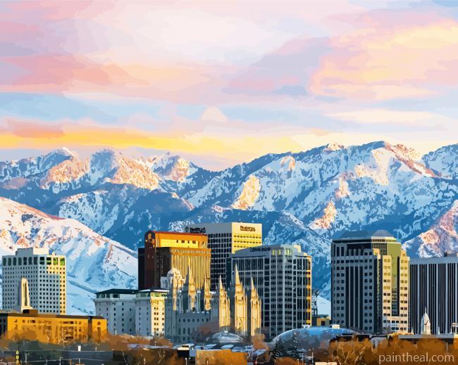 Salt Lake City Downtown Painting By Numbers Kits