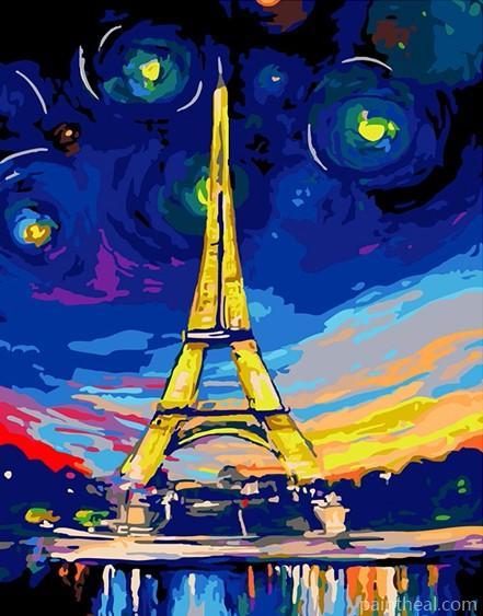 Eiffel Tower Starry Night Painting By Numbers Kits