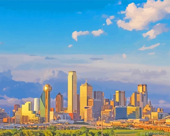 Texas Dallas City Painting By Numbers Kits