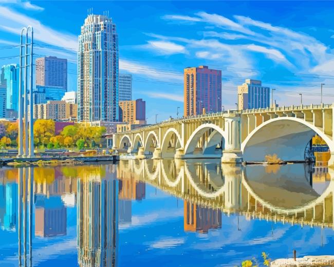 Minnesota City Buildings Painting By Numbers Kits