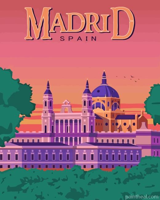 Madrid Spain Poster Painting By Numbers Kits