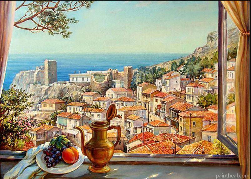 Sicilia From The Balcony Painting By Numbers Kits