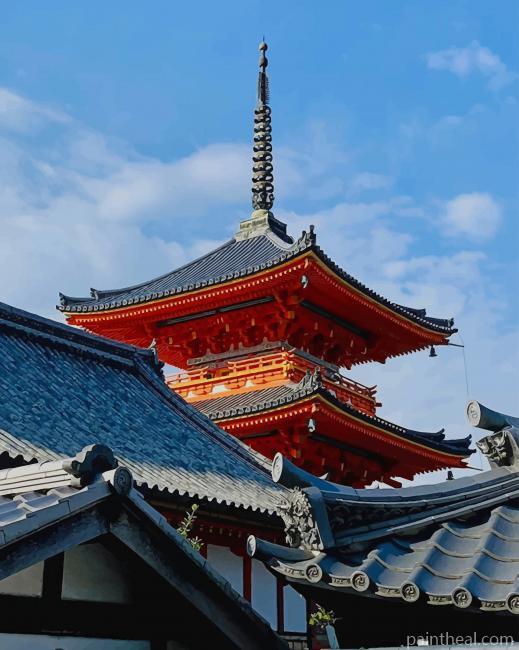 Kiyomizu Dera Temple Japan Painting By Numbers Kits
