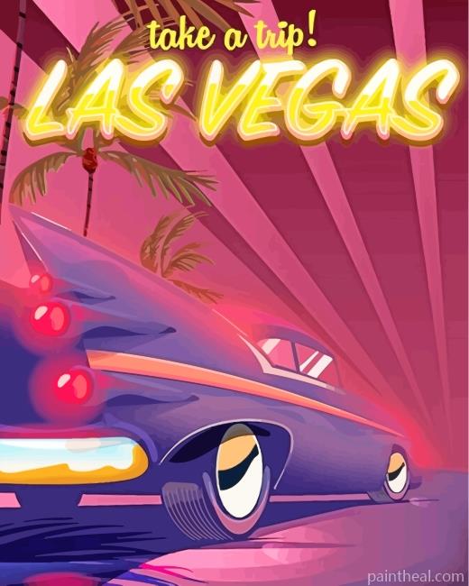 Las Vegas Vintage Poster Painting By Numbers Kits