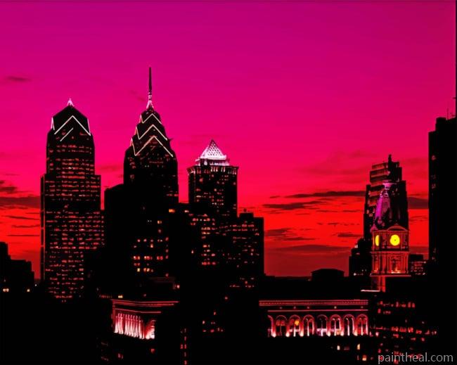 Philadelphia City Silhouette Painting By Numbers Kits