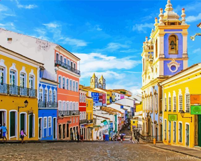 Bahia Colorful Houses Painting By Numbers Kits