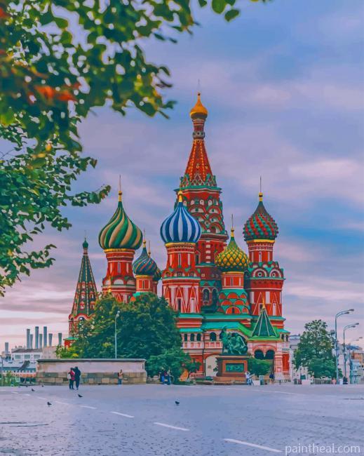Moscow Russia Cathedral Painting By Numbers Kits